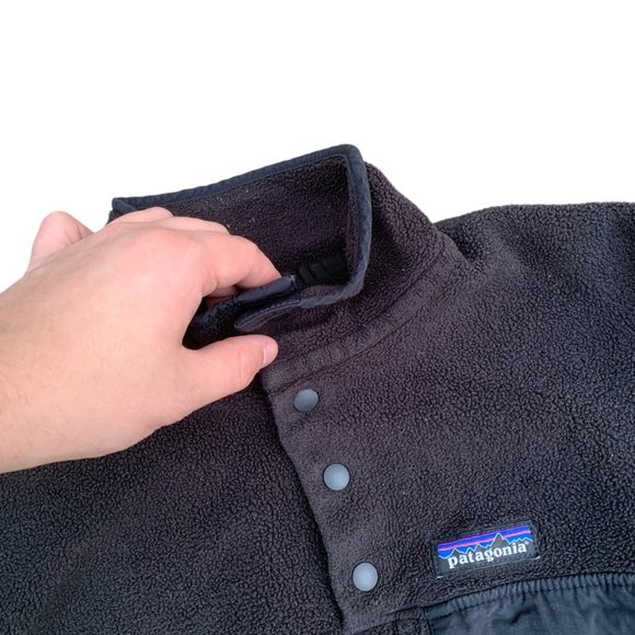 VINTAGE Patagonia Synchilla Snap T Lightweight Pullover Jacket Small Black - Picture 2 of 6